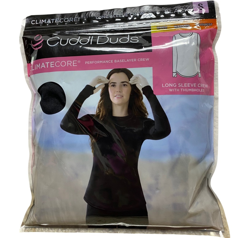 Cuddl Duds 2 Pack ClimateCore Performance Baselayer Crew Long Sleeve S NWT